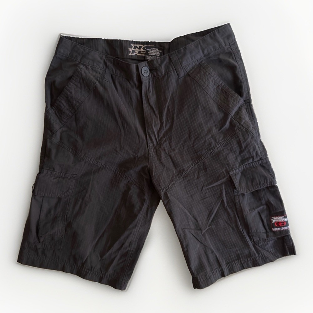 No Fear Men's Cargo Shorts Size 30 Black Casual Skate Streetwear Y2K